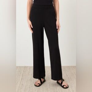 Pact Black Organic Airplane Pintuck Wide Leg Pant